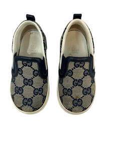 Gucci Kids Navy Slip On Canvas Shoe