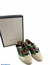 Load image into Gallery viewer, Gucci Ivory Falacer Bowling Sneakers
