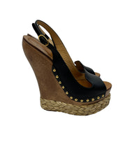 Load image into Gallery viewer, Dolce Gabanna Espadrilles and leather wedges (black) size 40
