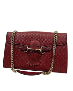 Gucci Red Microguccissima  Medium Emily Shoulder Bag