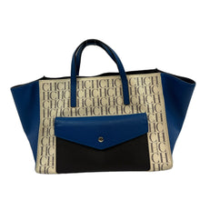 Load image into Gallery viewer, Carolina Herrera b&amp;w and blue crossbody
