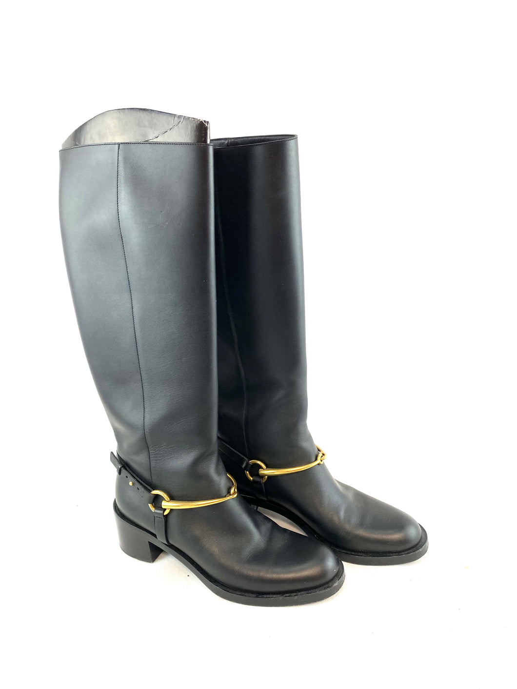 Gucci Black Leather Tall Boots