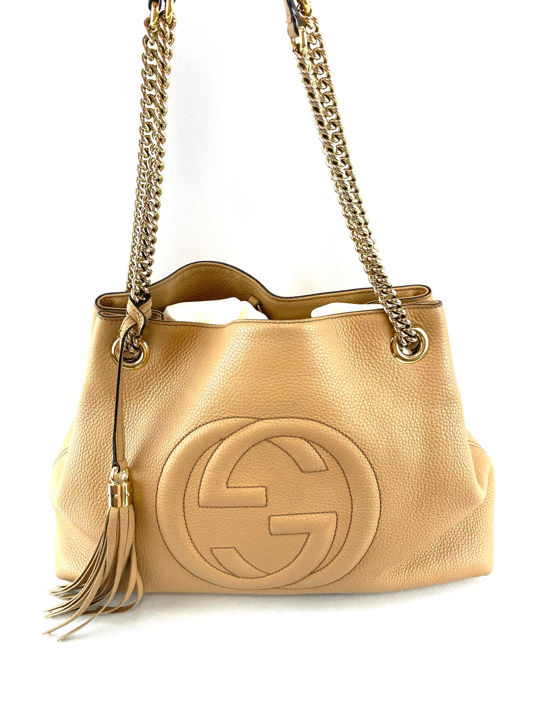 Gucci Soho Hobo Nude Leather Shoulderbag