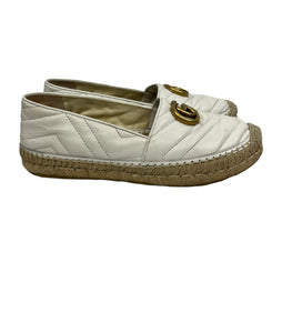 Gucci leather espadrilles with Double G white size 37