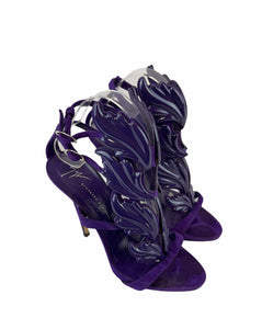 Giuseppe Zanotti Purple Baroque Leave Sandals