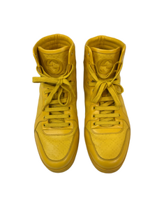 Gucci Yellow Diamante Leather High Top Sneakers