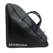 Load image into Gallery viewer, BALENCIAGA Black Leather Medium Triangle Duffle Bag
