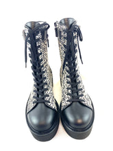 Load image into Gallery viewer, Stuart Weitzman Tweed Combat Boots
