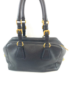 Prada Bauletto Black Leather Handbag