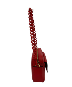 Versace La Medusa Leather Camera Bag Red (includes crossbody strap)