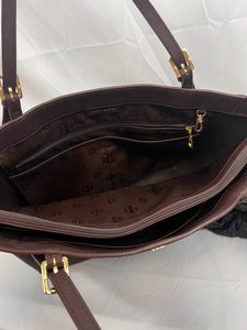 Tory Burch Chocolate Brown Buckle Tote