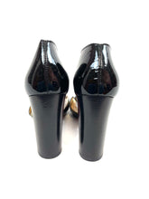 Load image into Gallery viewer, Christian Louboutin Open Toe Black Patent Pumps
