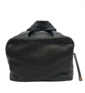 Chanel Black Perforated Leather Bowler Handbag