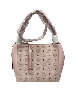 MCM Aren Medium Visetos Pink Leather Shoulderbag