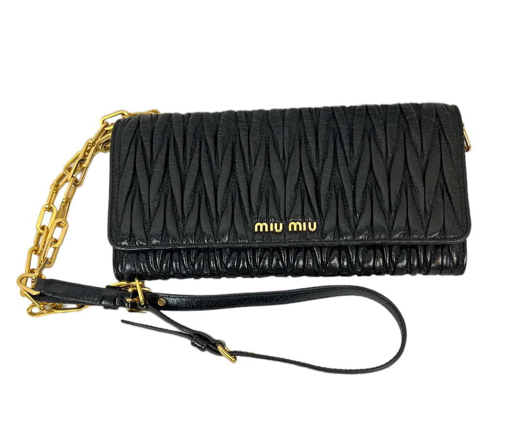 MIU MIU Leather Crossbody Bag In Black