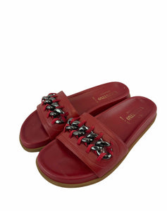 Valentino Garavani Chunky Red Chain Slides